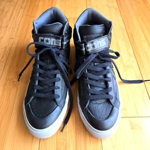 Converse Pro Blaze Black Leather High Top Sneakers Size Men's 7 Women's 9